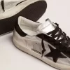 Herren-Super-Star aus silbernem Leder