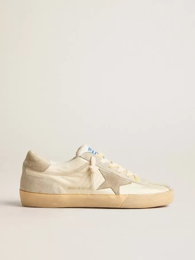 Herren-Super-Star LAB aus Nylon mit taubengrauem Stern und eisgrauen Wildledereinsätzen