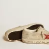 Herren-Super-Star LTD aus grauem Wildleder mit rotem Lederstern Herren-Super-Star LTD aus grauem Wildleder mit rotem Lederstern