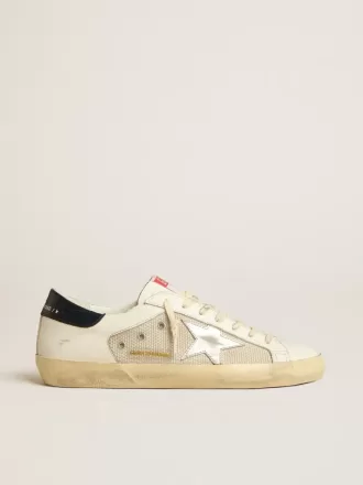 Herren-Super-Star LTD aus Mesh und Leder mit silbernem Stern und blauer Fersenlasche
