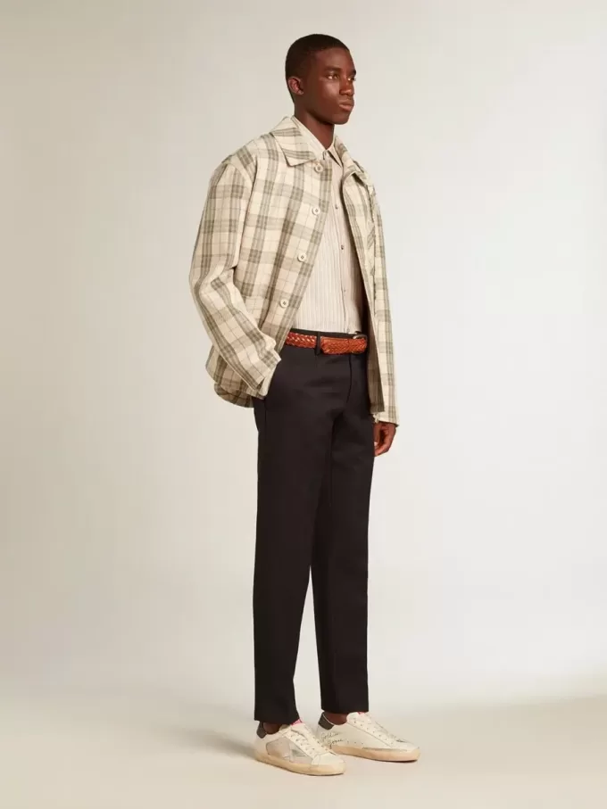 Herren-Super-Star LTD aus Mesh und Leder mit silbernem Stern und blauer Fersenlasche