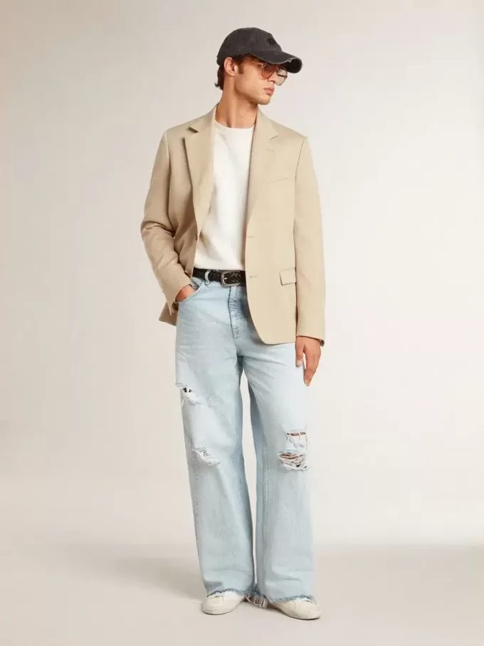 Herren-Super-Star LTD aus Nappa mit metallischem Stern und Nubuk-Fersenlasche Herren-Super-Star LTD aus Nappa mit metallischem Stern und Nubuk-Fersenlasche