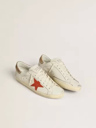 Herren-Super-Star LTD aus Nappaleder mit orangefarbenem Lederstern und tabakfarbenem Wildleder-Fersenlasche
