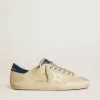 Herren-Super-Star LTD aus Nubukleder mit weißem Lederstern und blauer Fersenlasche