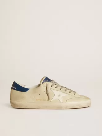 Herren-Super-Star LTD aus Nubukleder mit weißem Lederstern und blauer Fersenlasche