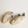 Herren-Super-Star LTD aus Nubukleder mit weißem Lederstern und blauer Fersenlasche