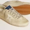 Herren-Super-Star LTD aus Nubukleder mit weißem Lederstern und blauer Fersenlasche