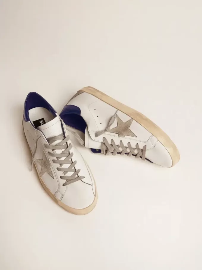 Herren-Super-Star mit Wildlederstern und blauer Fersenlasche
