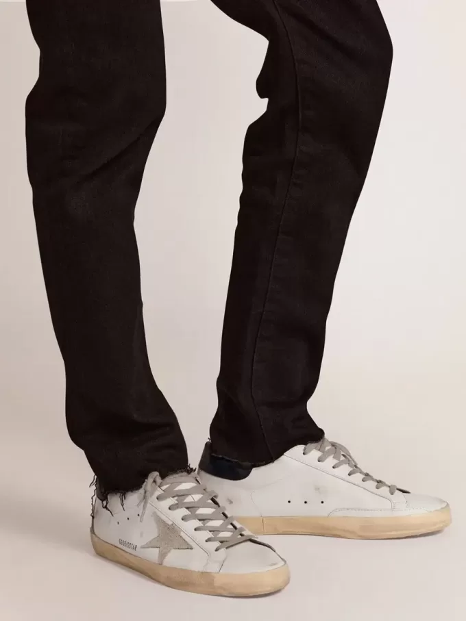 Herren-Super-Star mit Wildlederstern und blauer Fersenlasche