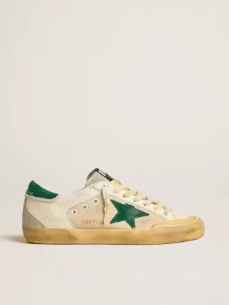 Herren-Super-Star Penstar aus Nappa und Nylon mit grünem Wildlederstern und Fersenlasche