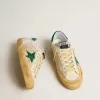 Herren-Super-Star Penstar aus Nappa und Nylon mit grünem Wildlederstern und Fersenlasche