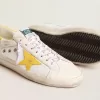Herren-Superstar aus Mesh und Nappaleder mit gelbem Lederstern und Fersenlasche