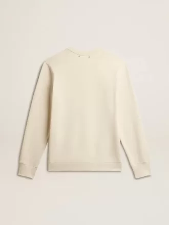 Herren-Sweatshirt aus Baumwolle mit Rundhalsausschnitt und gesticktem Schriftzug