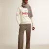 Herren-Sweatshirt aus Baumwolle mit Rundhalsausschnitt und gesticktem Schriftzug