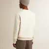 Herren-Sweatshirt aus Baumwolle mit Rundhalsausschnitt und gesticktem Schriftzug
