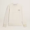 Herren-Sweatshirt in Used-Weiß mit Print
