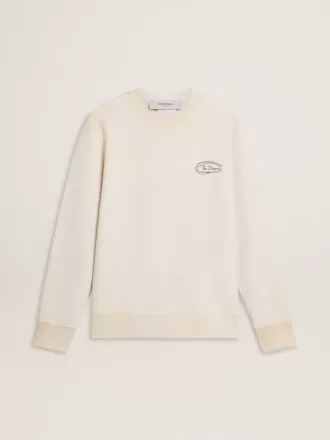 Herren-Sweatshirt in Used-Weiß mit Print