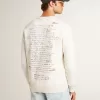 Herren-Sweatshirt in Used-Weiß mit Print