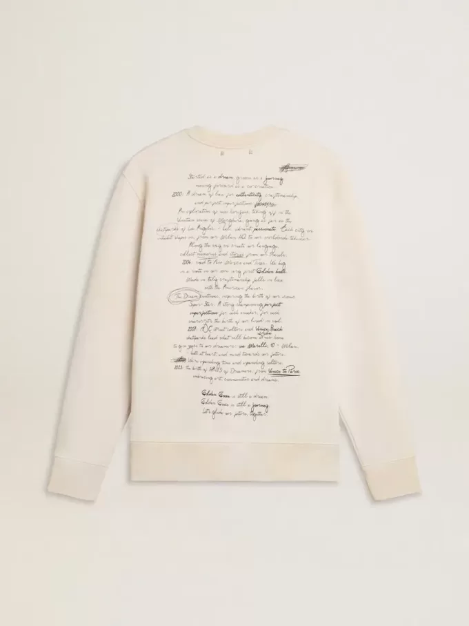 Herren-Sweatshirt in Used-Weiß mit Print