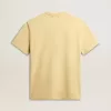 Herren-T-Shirt aus Baumwolle in Hellgelb mit verblasstem Schriftzug