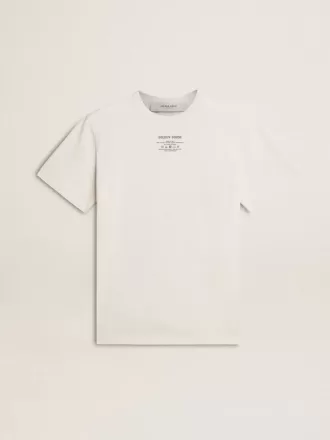 Herren-T-Shirt aus weißer Baumwolle mit schwarzer Aufschrift