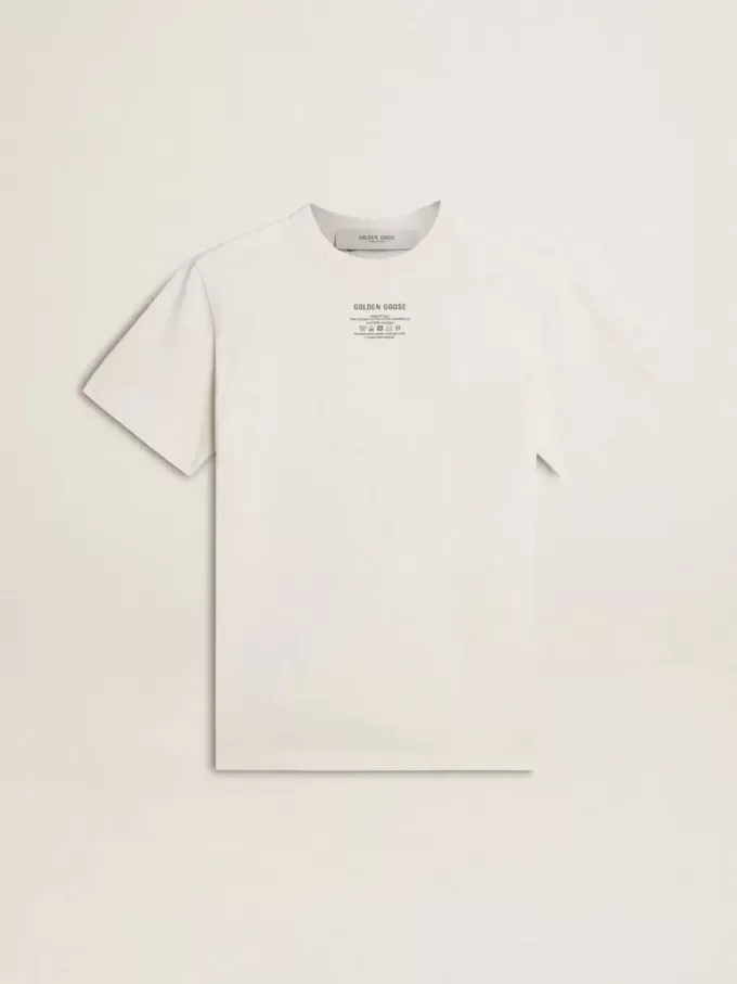 Herren-T-Shirt aus weißer Baumwolle mit schwarzer Aufschrift