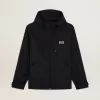 Herren-Windjacke mit kontrastierendem weißem Logo und Stern