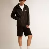 Herren-Windjacke mit kontrastierendem weißem Logo und Stern