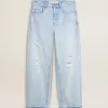 Herrenhose aus Denim mit Used-Effekt