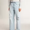 Herrenhose aus Denim mit Used-Effekt