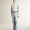 Herrenhose aus Denim mit Used-Effekt
