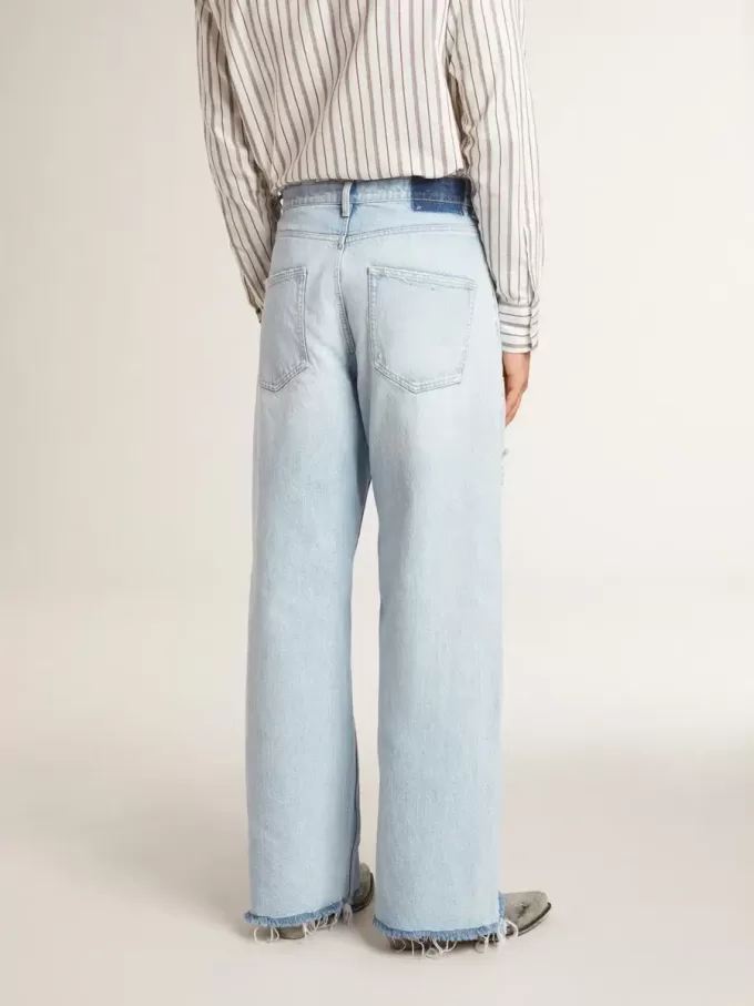 Herrenhose aus Denim mit Used-Effekt