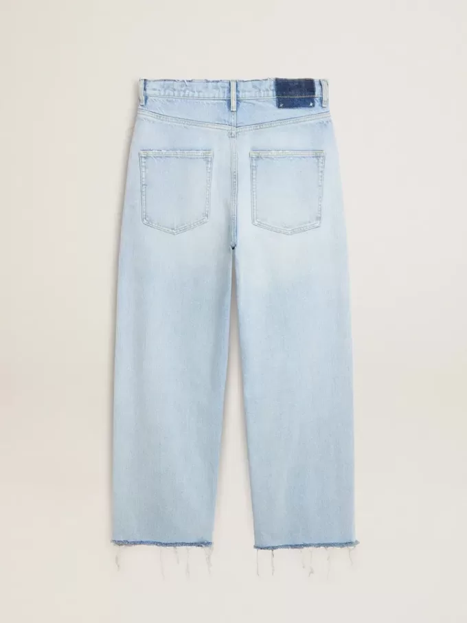 Herrenhose aus Denim mit Used-Effekt