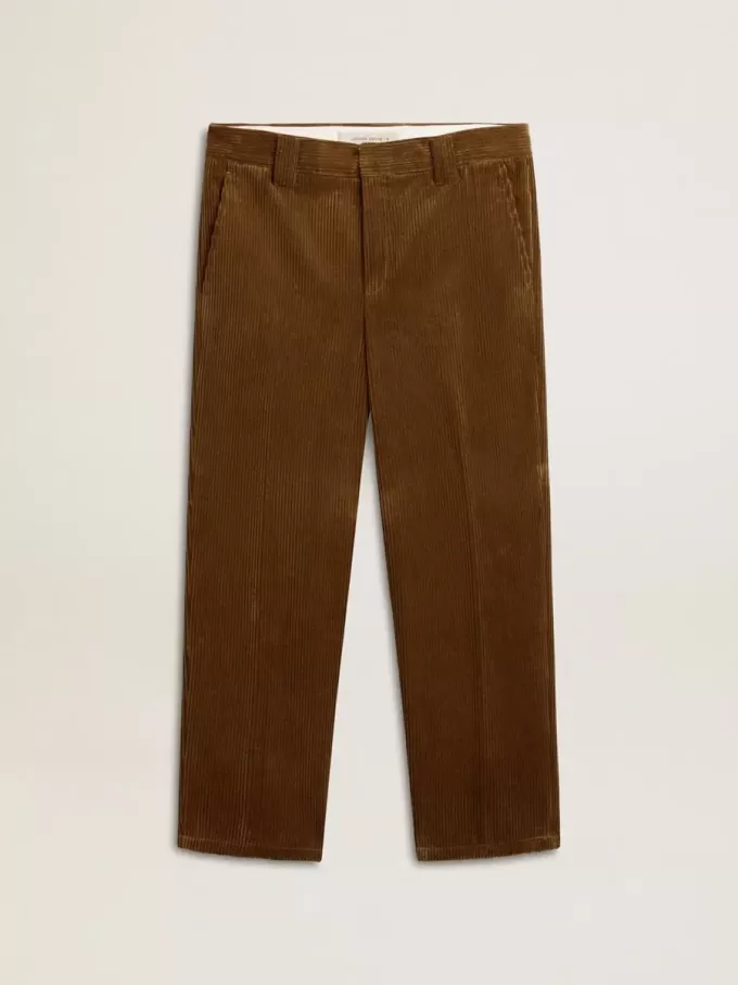 Herrenhose aus dunkelolivfarbenem Cord
