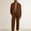 Herrenhose aus dunkelolivfarbenem Cord