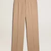 Herrenhose aus Wollgabardine in Sand