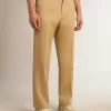 Herrenhose aus Wollgabardine in Sand