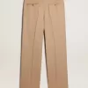 Herrenhose aus Wollgabardine in Sand