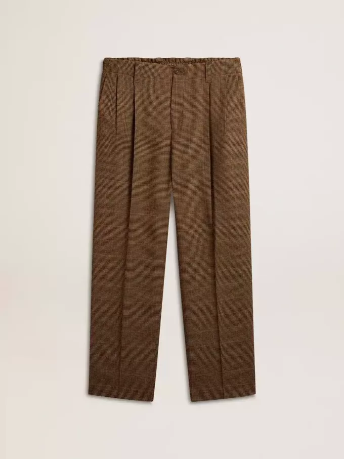 Herrenhose in dreifarbigem Hahnentrittmuster