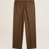 Herrenhose in dreifarbigem Hahnentrittmuster
