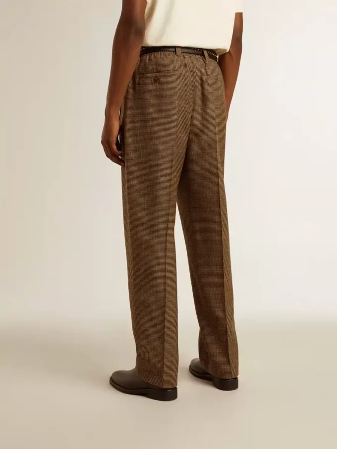 Herrenhose in dreifarbigem Hahnentrittmuster