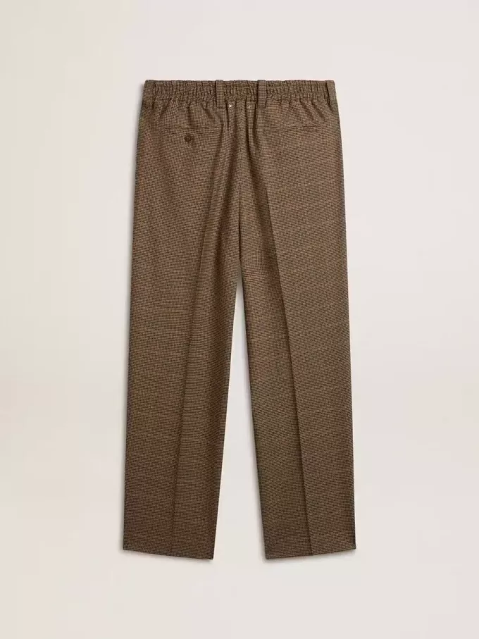 Herrenhose in dreifarbigem Hahnentrittmuster