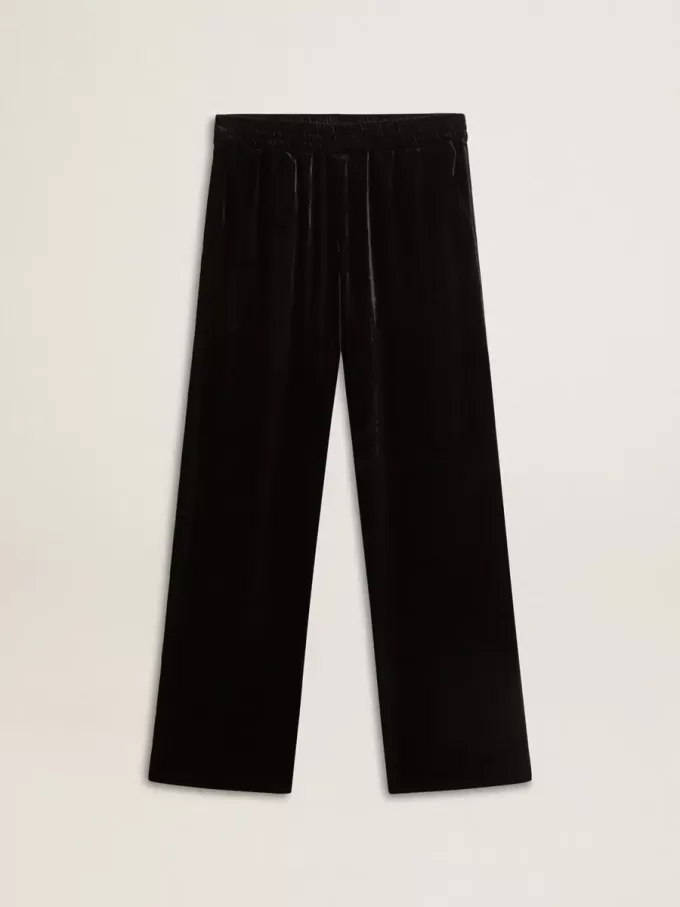 Herrenhose in schwarzem Samtoptik