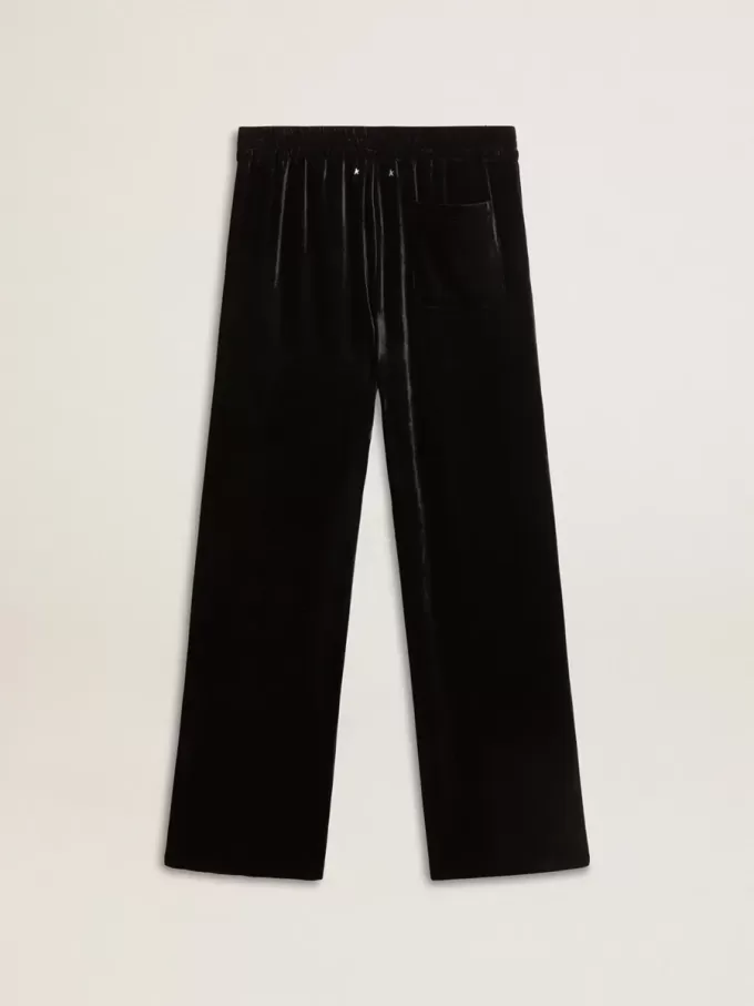 Herrenhose in schwarzem Samtoptik