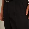 Herrenhose mit weitem Bein aus dunkelblauer Wolle