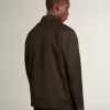 Herrenjacke mit Reißverschluss aus schwarzer Wollgabardine