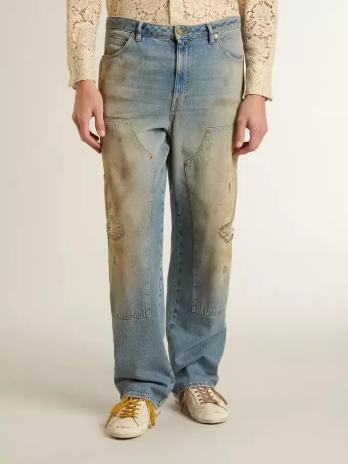 Herrenjeans im Used-Look mit Sandwaschung