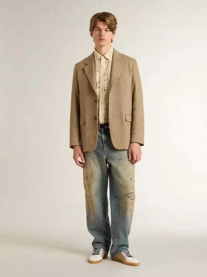 Herrenjeans im Used-Look mit Sandwaschung