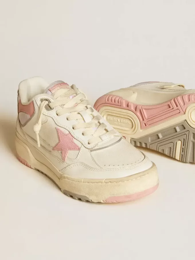 Forty2 für Damen mit rosa Stern und weißer Lederlasche an der Ferse