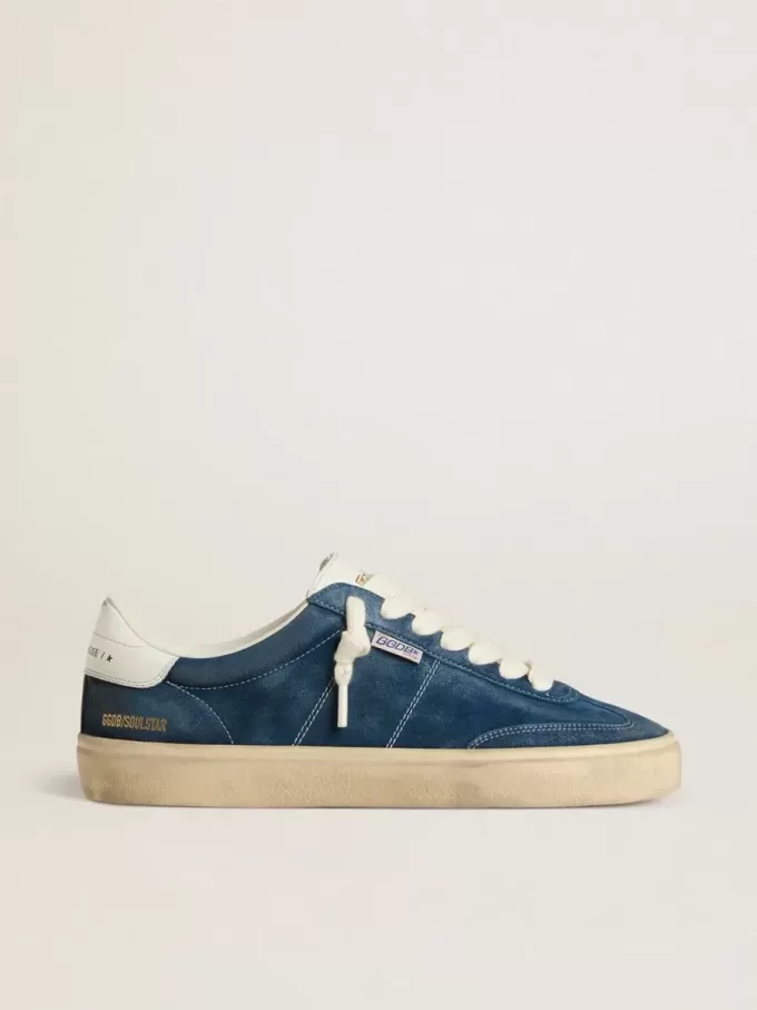 Herrenmodell Soul Star aus blauem Wildleder mit weißer Lederferse